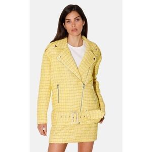 Walter Baker Remi Tweed Jacket in Yellow Size M